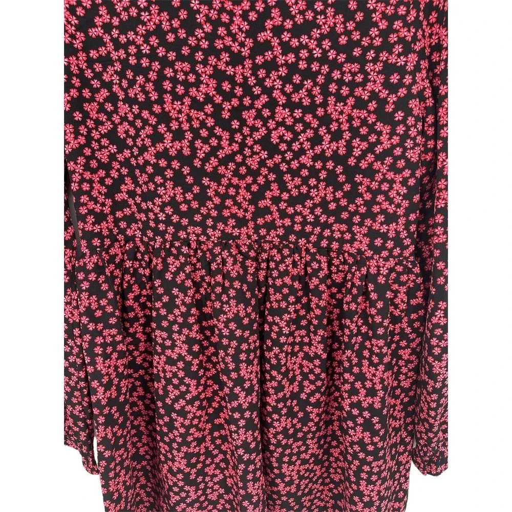 BP Black Graphic Blooms Long Sleeve Dress Size XSmall - Picture 4 of 12